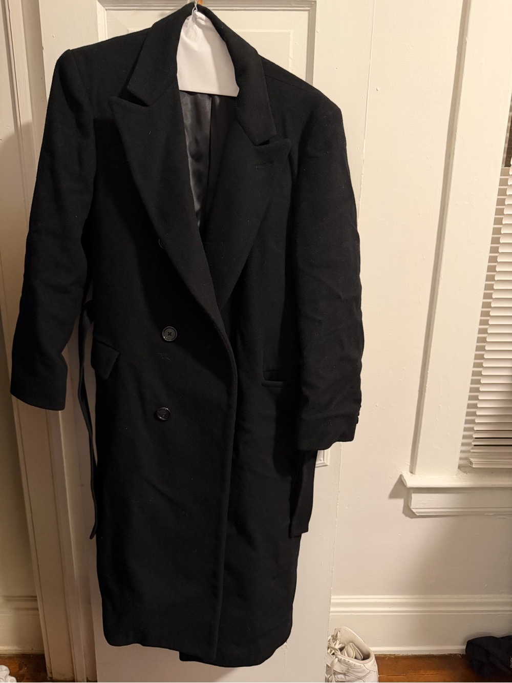 Double-Breasted 100% Wool trench coat
